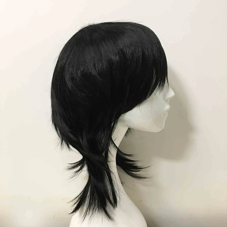Emo Wig Unisex Black Mullet St - đánh giá và giá Sword Art Online Cape