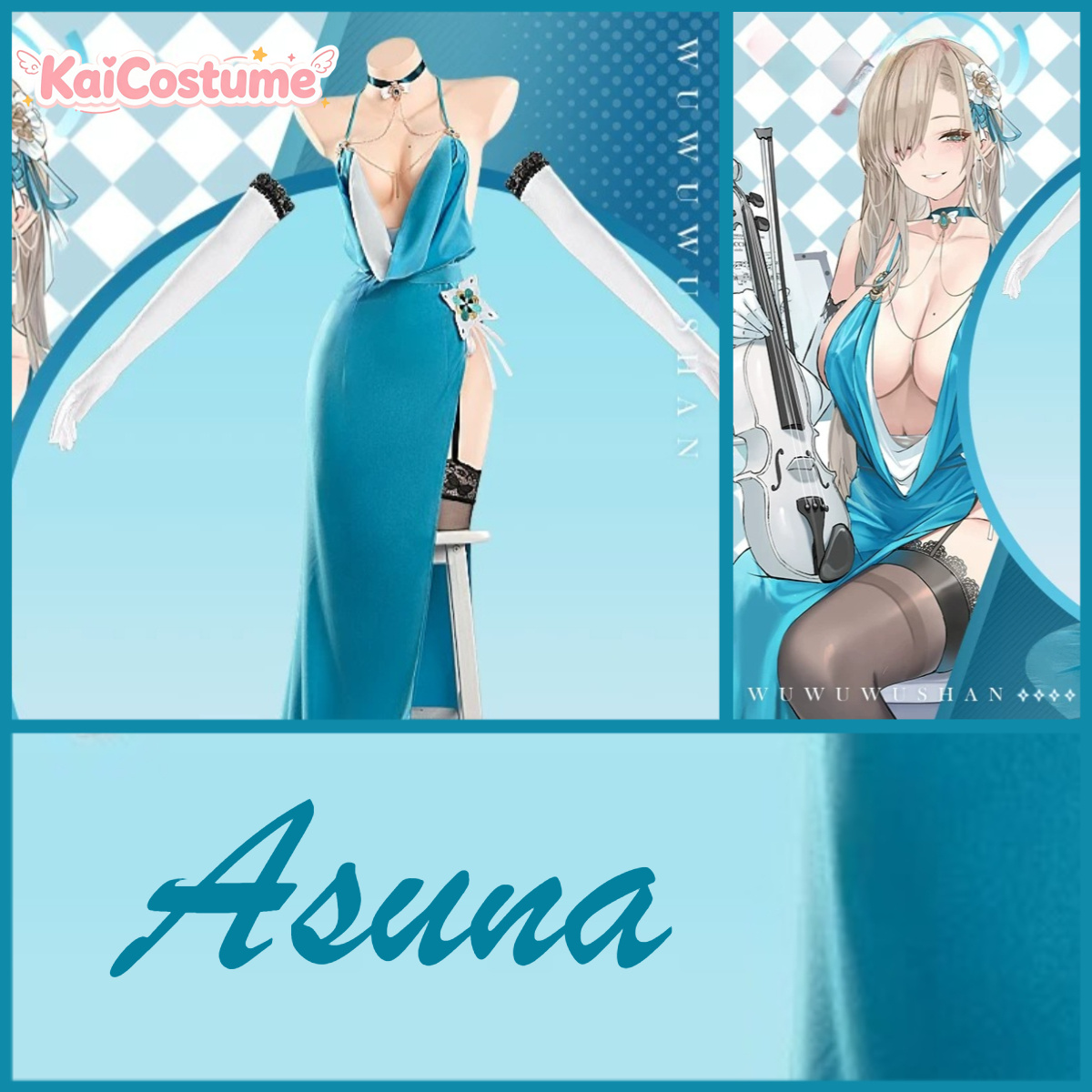 Blue Archive Asuna Evening Gow - đánh giá và giá Anime Cosplay Photo
