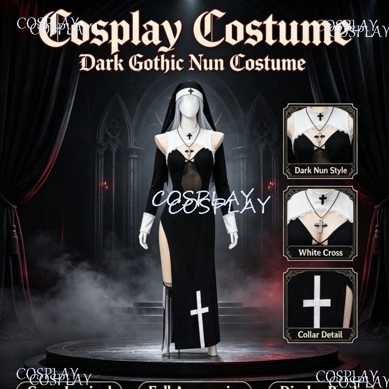 High Slit Uniform Suit For Hal - đánh giá và giá Anime Cosplay Nun