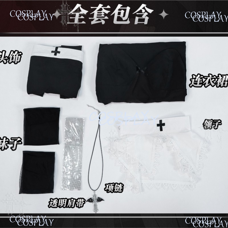 High Slit Uniform Suit For Hal - đánh giá và giá Anime Cosplay Nun